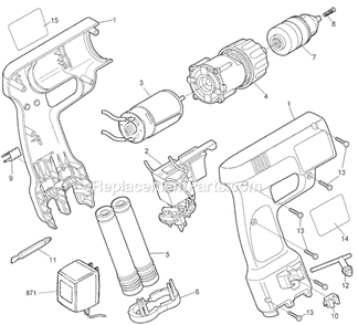 Page A Diagram and Parts List for VP830T Type 1 Black and Decker Electric Drill